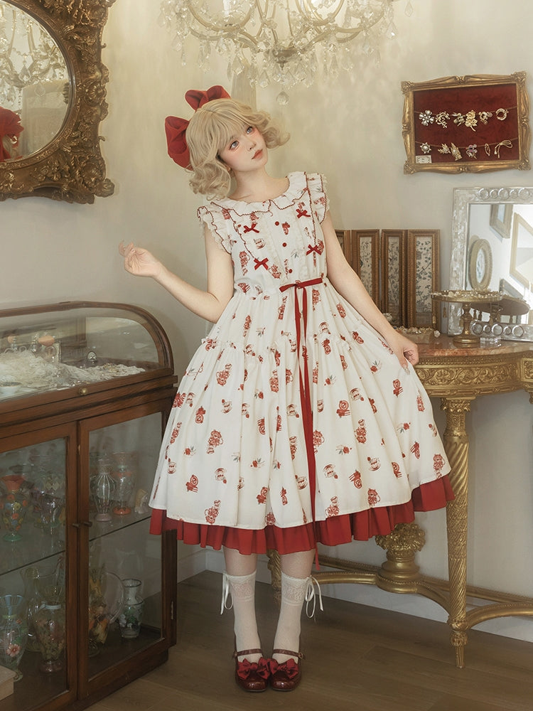 Flower Tea Print Lolita Dress WIT0071