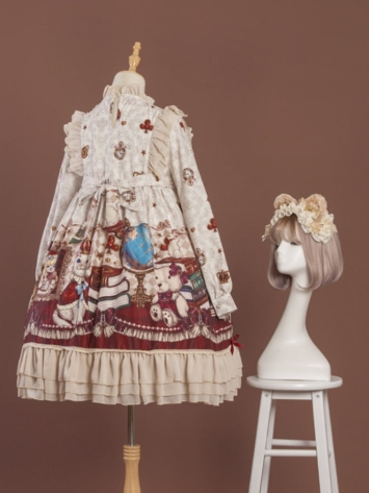 Cat Print Ribbon Lolita Dress CAT0019