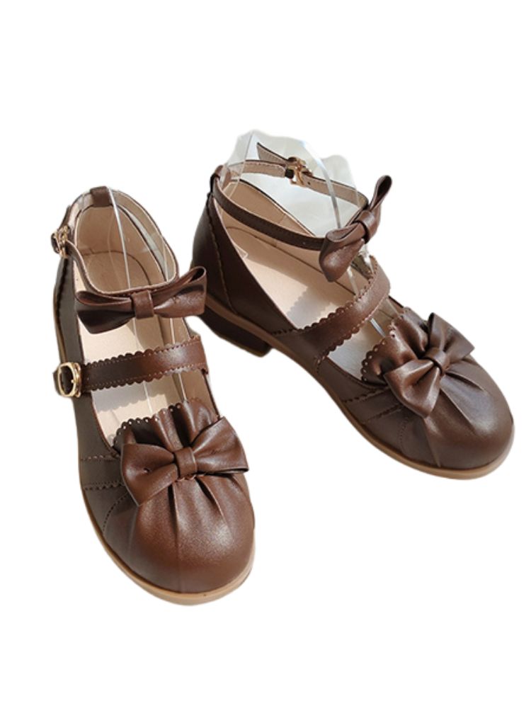 Polarized 3cm Low Heel Lolita Leather Shoes FOR0055