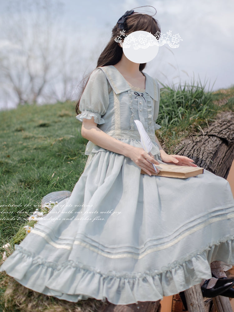 Blue Frill French Dress HUT0103