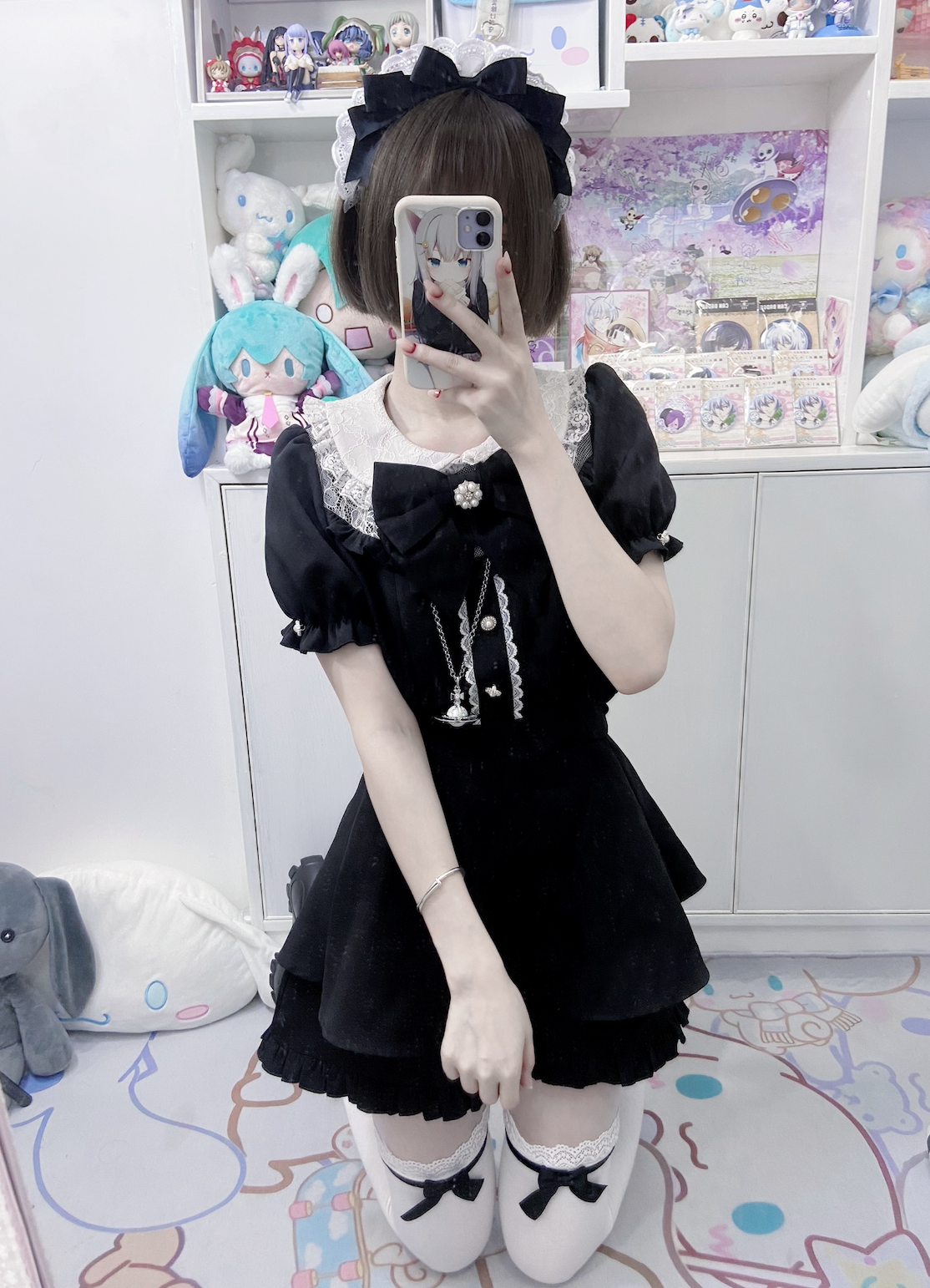 Big Ribbon Frill Short Sleeve Dress MIL0011