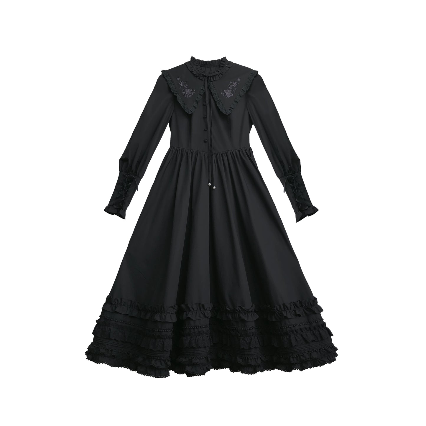 French Retro Black Dress HUT0031