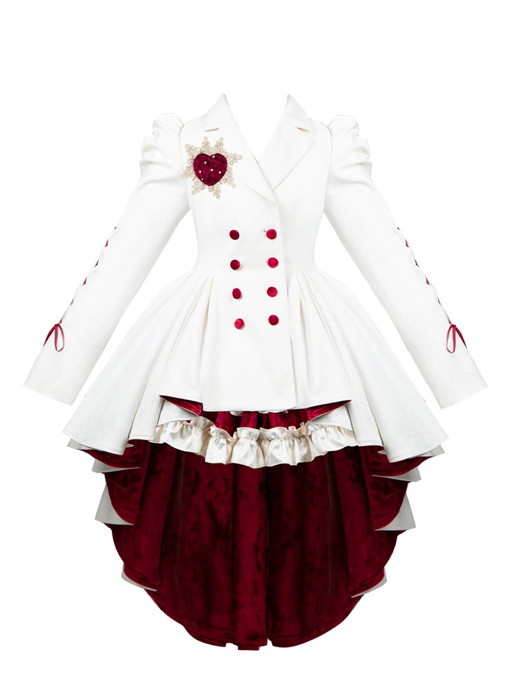 White Red Velvet Princess Dress WIT0275