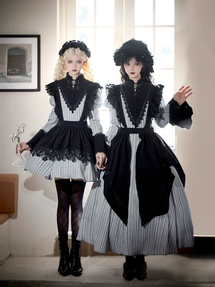 Gothic Nun Long and Short Apron Twin Dress WIT0280