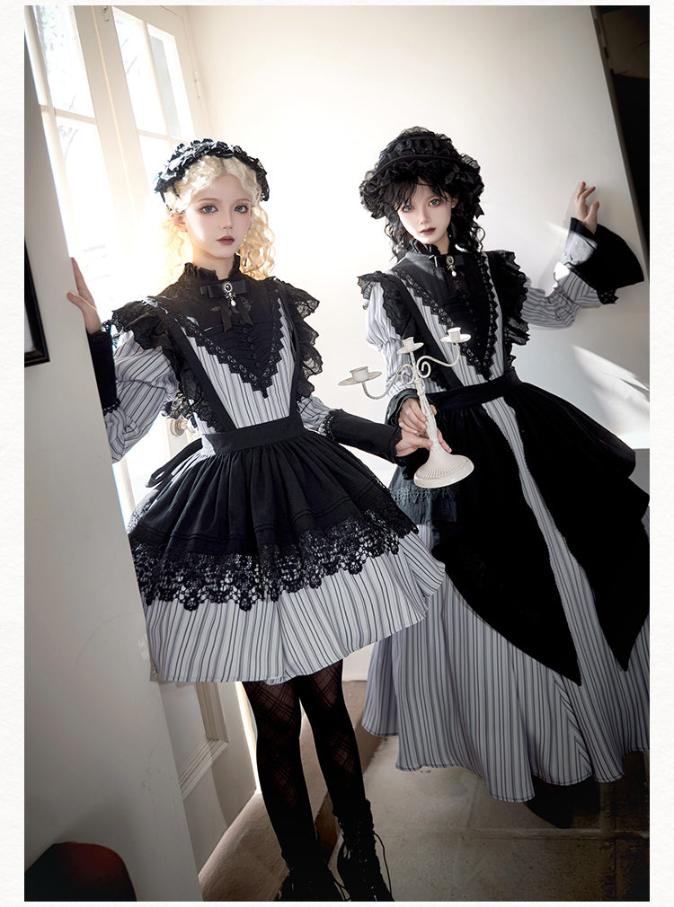Gothic Nun Long and Short Apron Twin Dress WIT0280