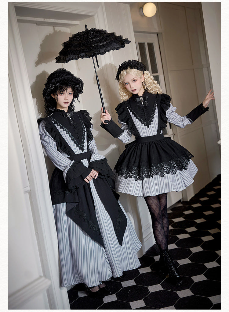 Gothic Nun Long and Short Apron Twin Dress WIT0280