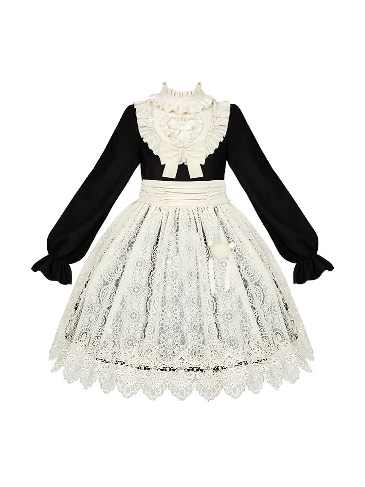 Doll-Style Lolita Lace Apron Twin Dress WIT0281