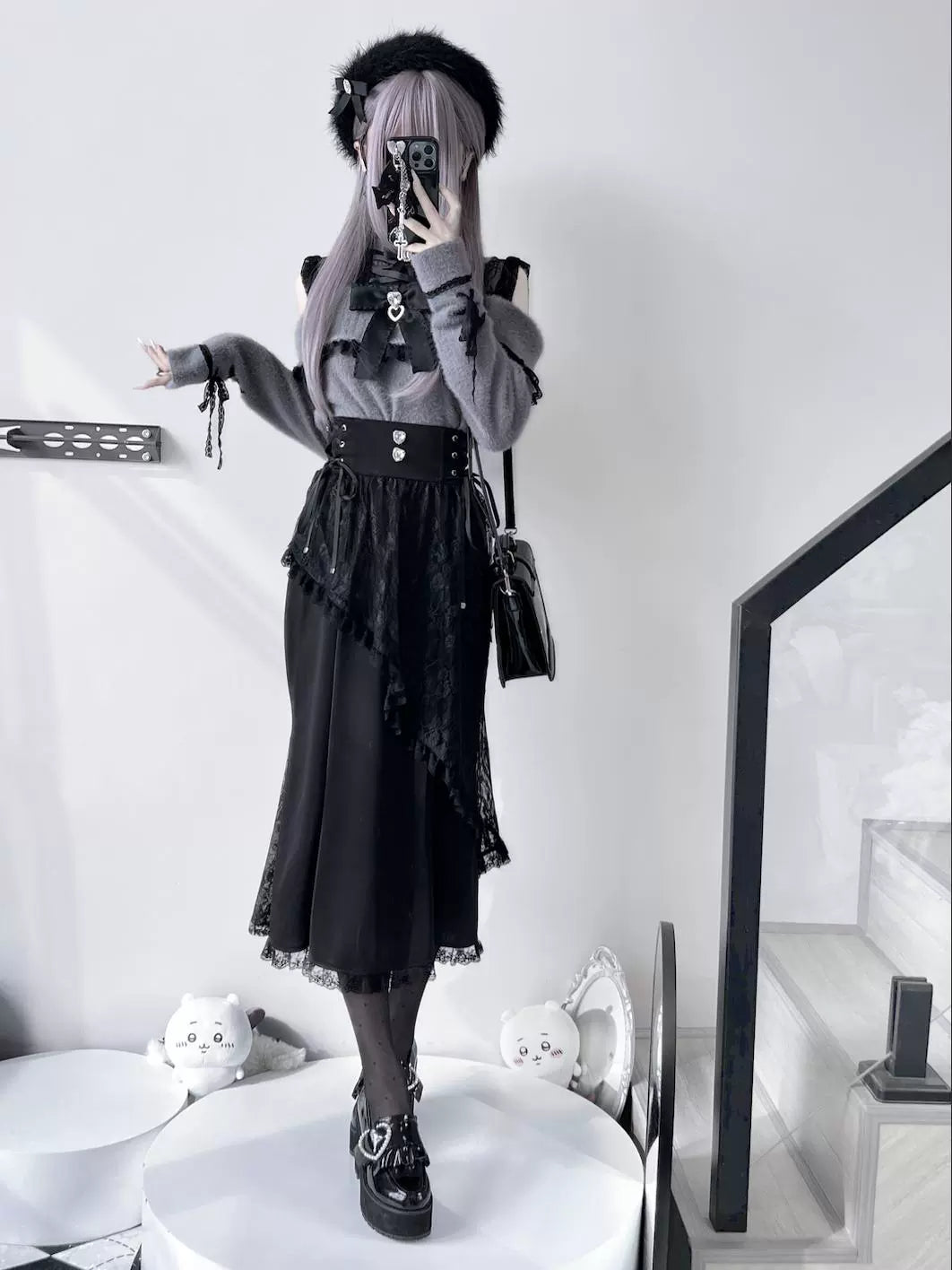 Black Fishtail Long Skirt MIL0001