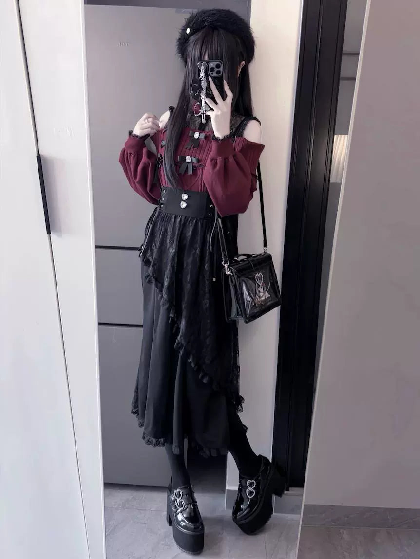 Black Fishtail Long Skirt MIL0001