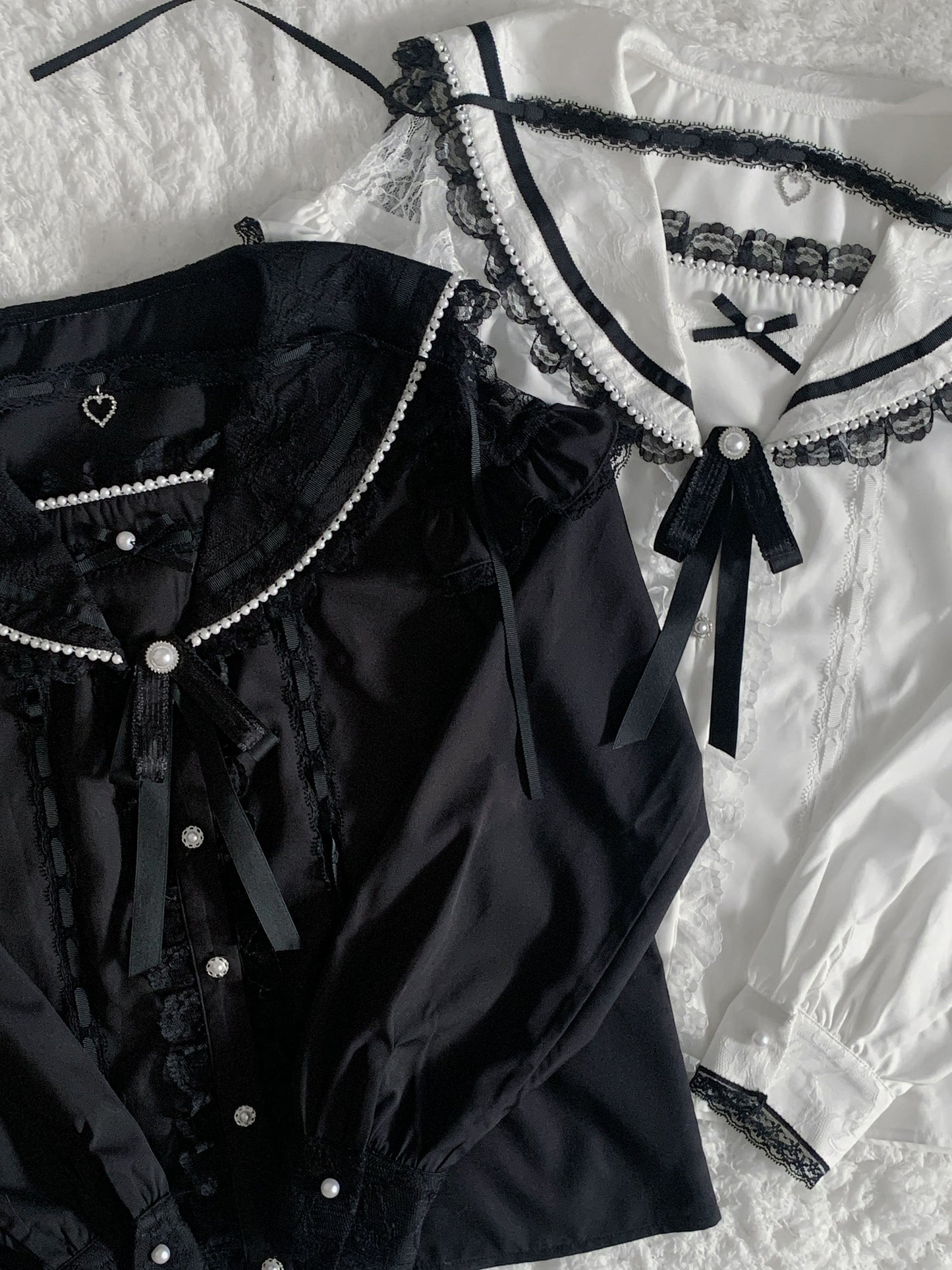 Sailor Collar Ribbon Lace Blouse VIR0007