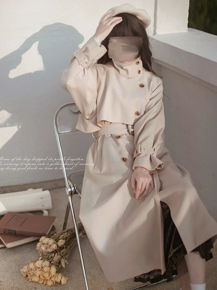 French Retro Beige Girly Coat HUT0123