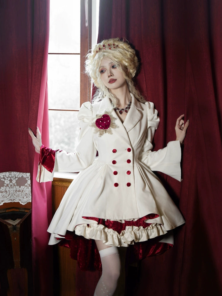 White Red Velvet Princess Dress WIT0275
