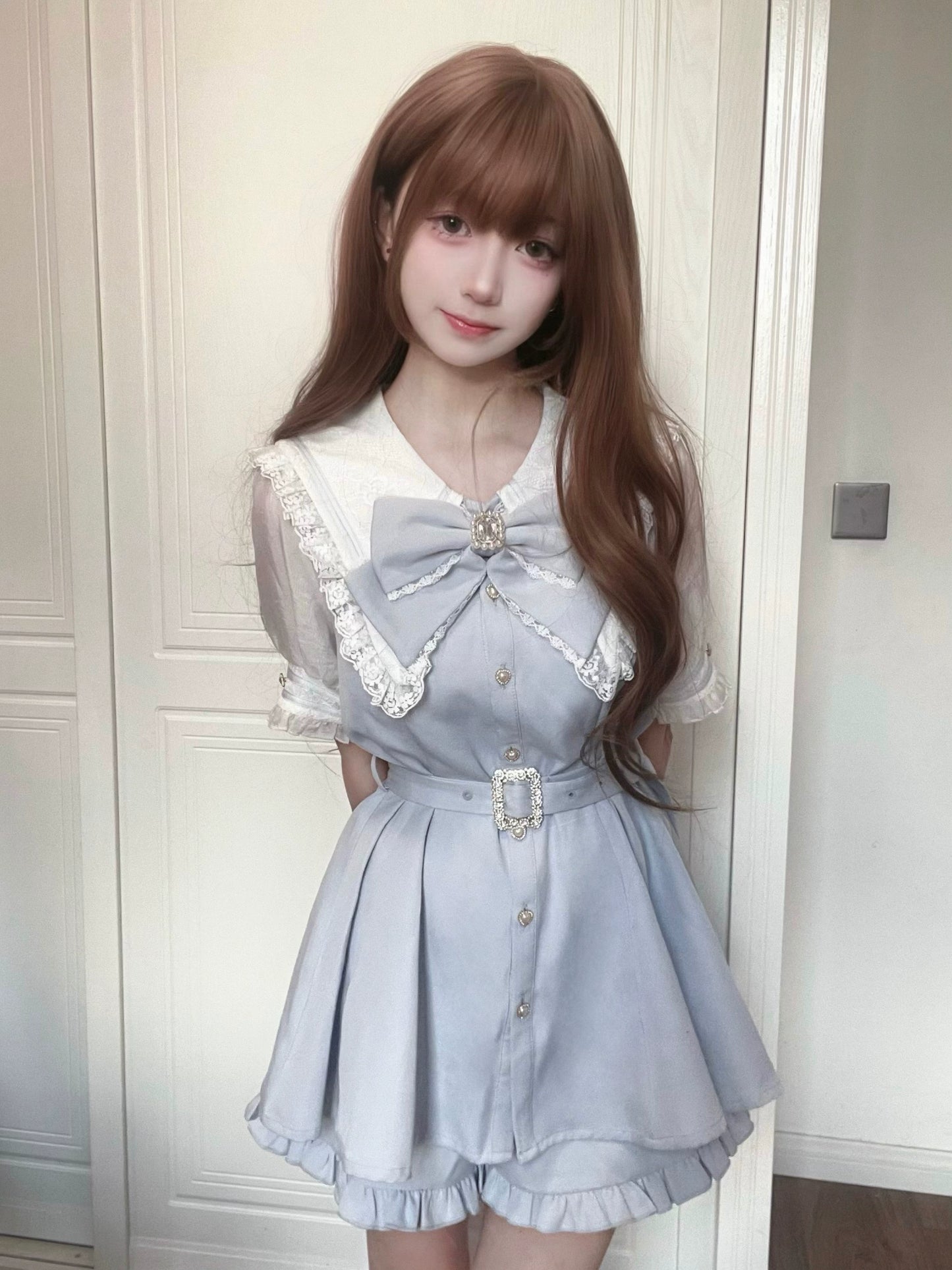 Waist Belt Checkered Dress MIL0006