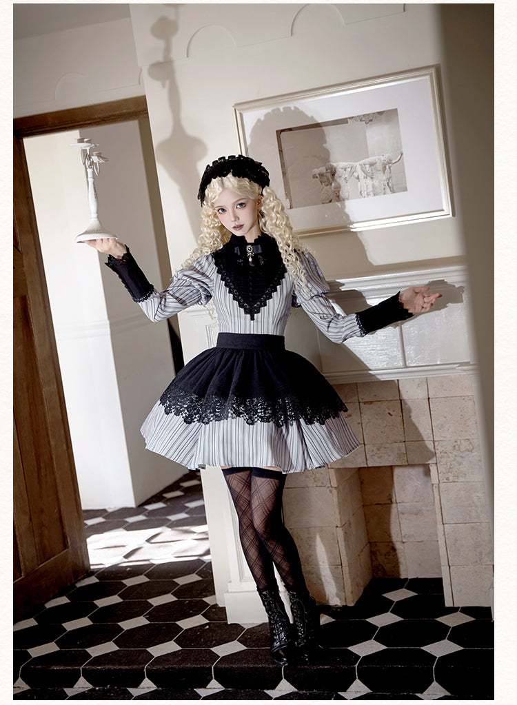 Gothic Nun Long and Short Apron Twin Dress WIT0280