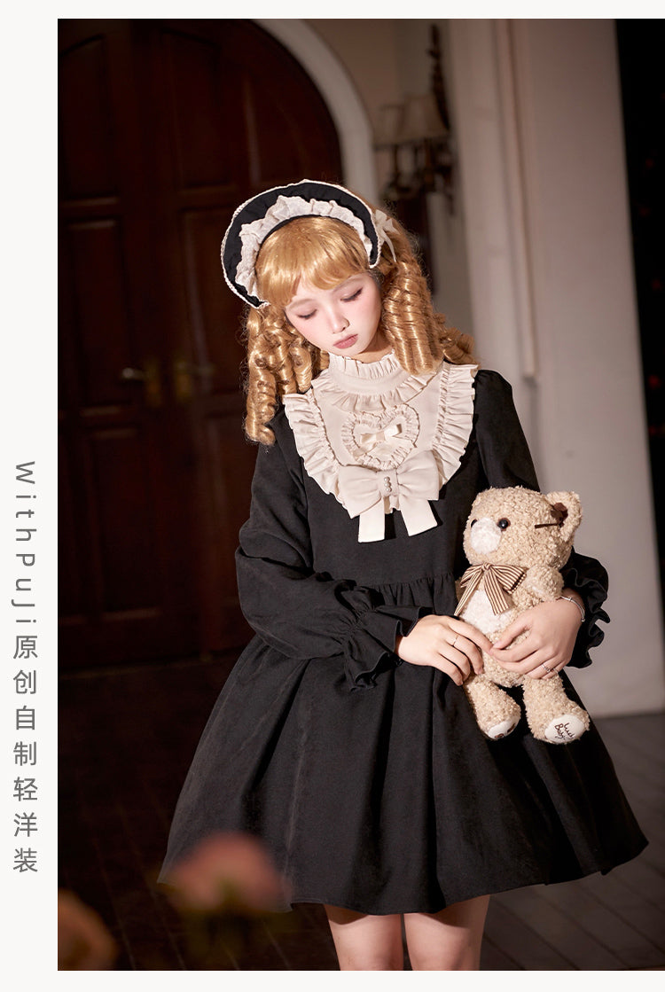 Doll-Style Lolita Lace Apron Twin Dress WIT0281
