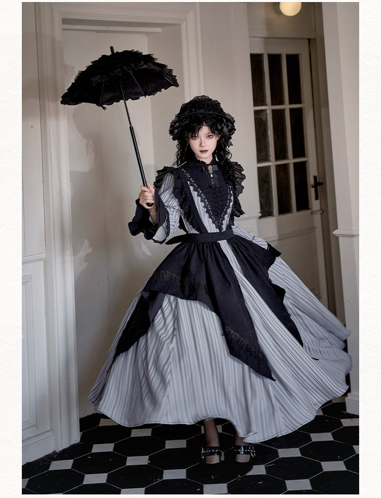 Gothic Nun Long and Short Apron Twin Dress WIT0280