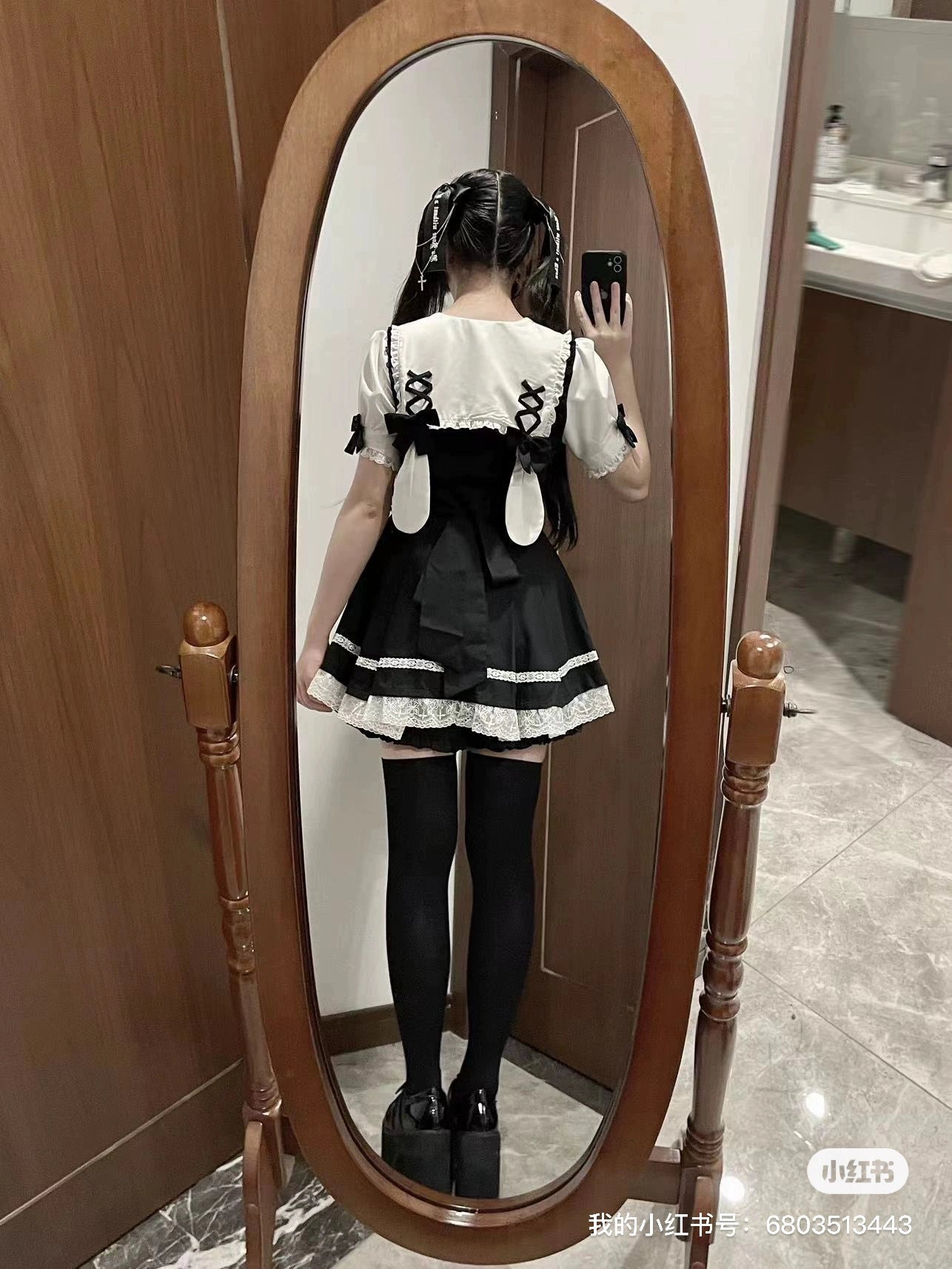 Sailor Collar Ribbon Mini Short Sleeve Dress KAN0005