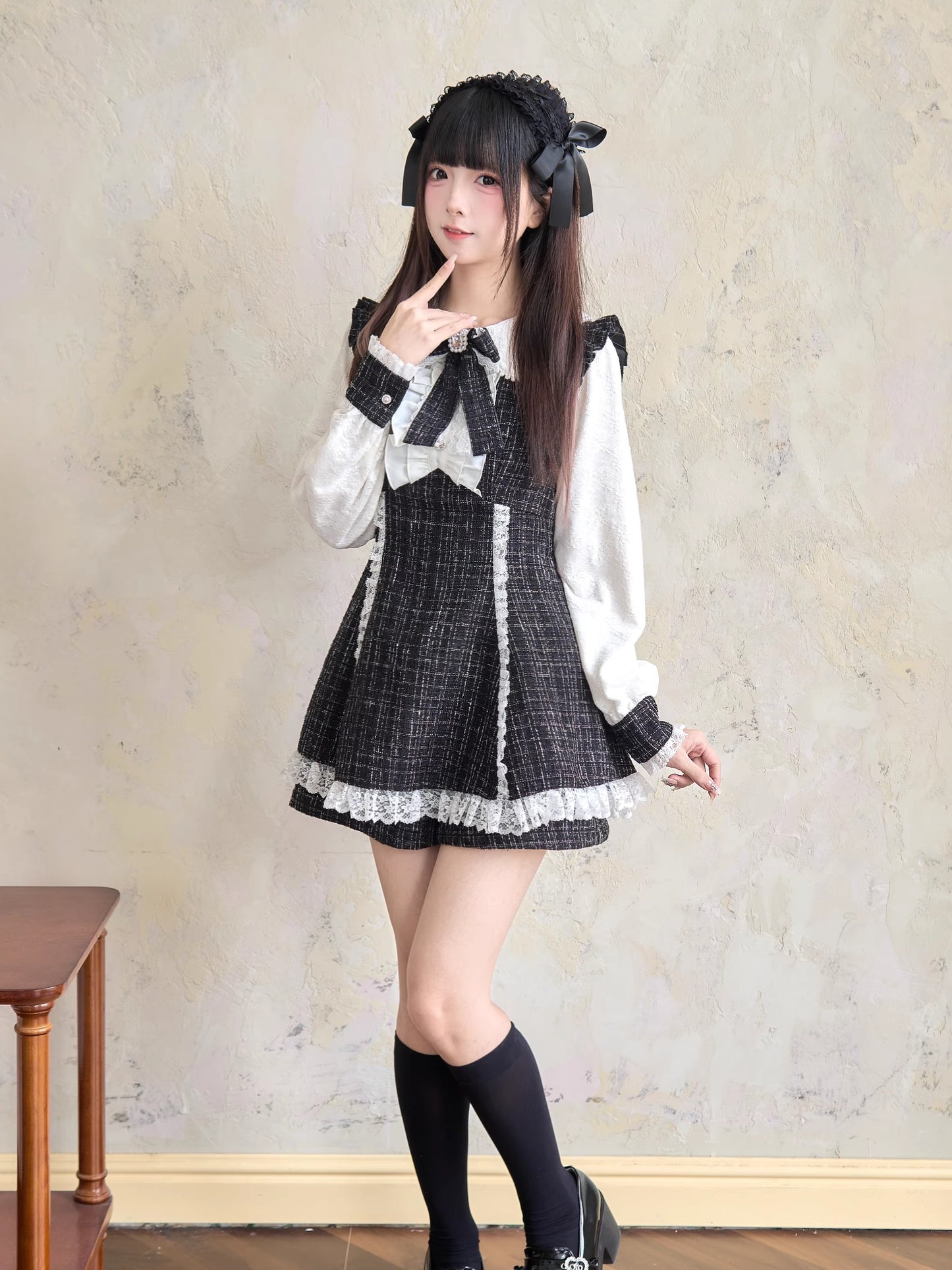 Ground Mine Girl Style Frill Ribbon Dress NOG0010