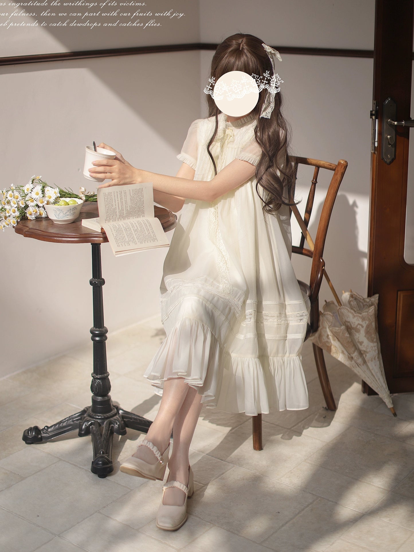 French Elegant White Dress HUT0007