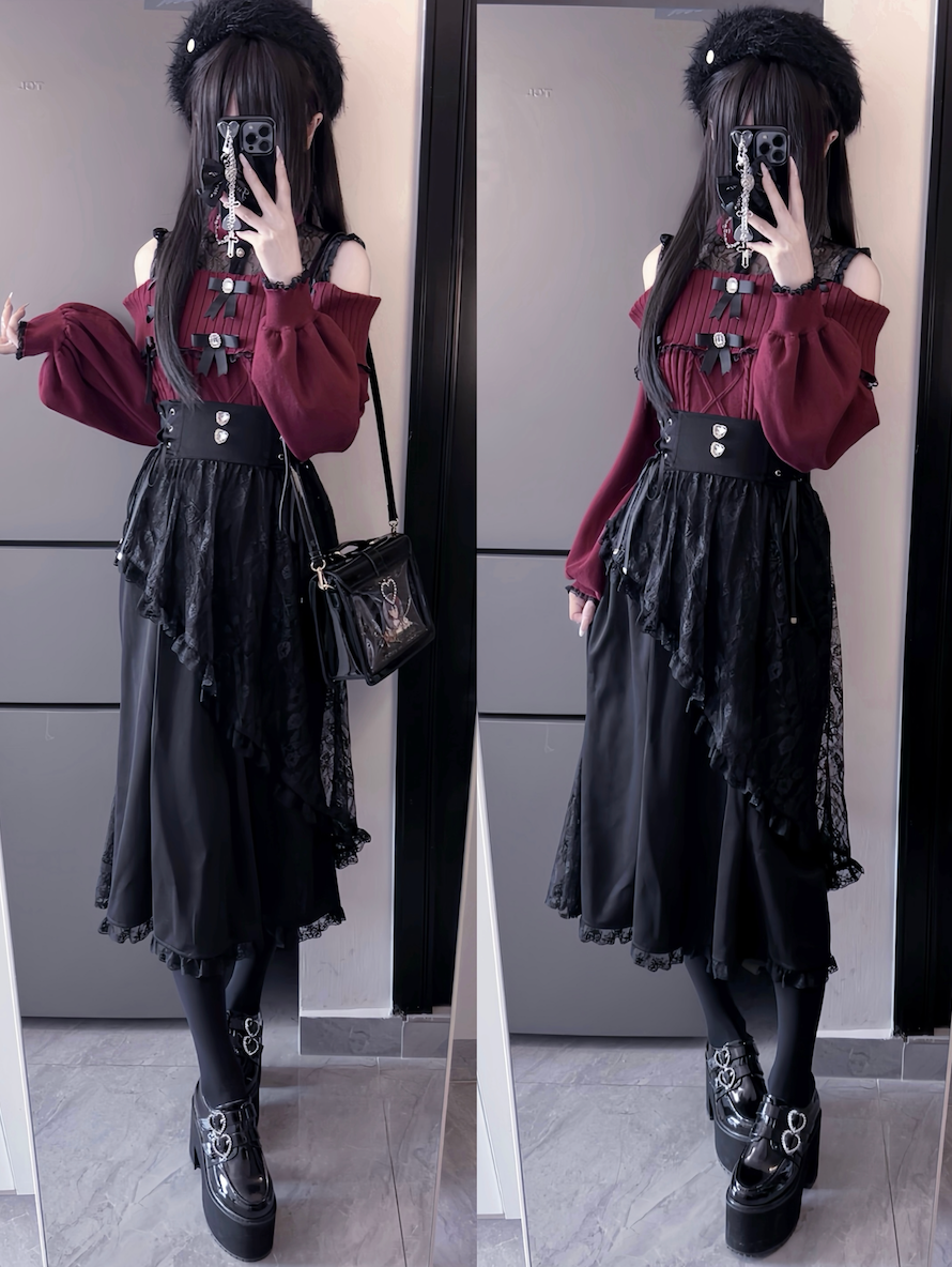 Black Fishtail Long Skirt MIL0001