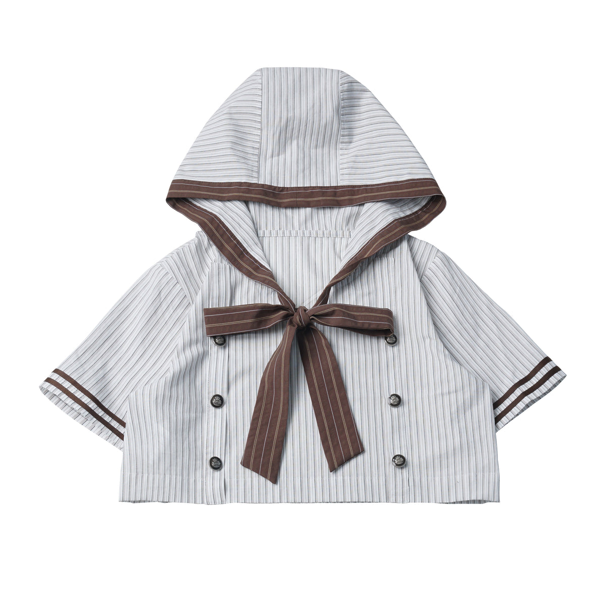 Sailor Collar Striped Shirt And Bloomer Skirt PIN0043