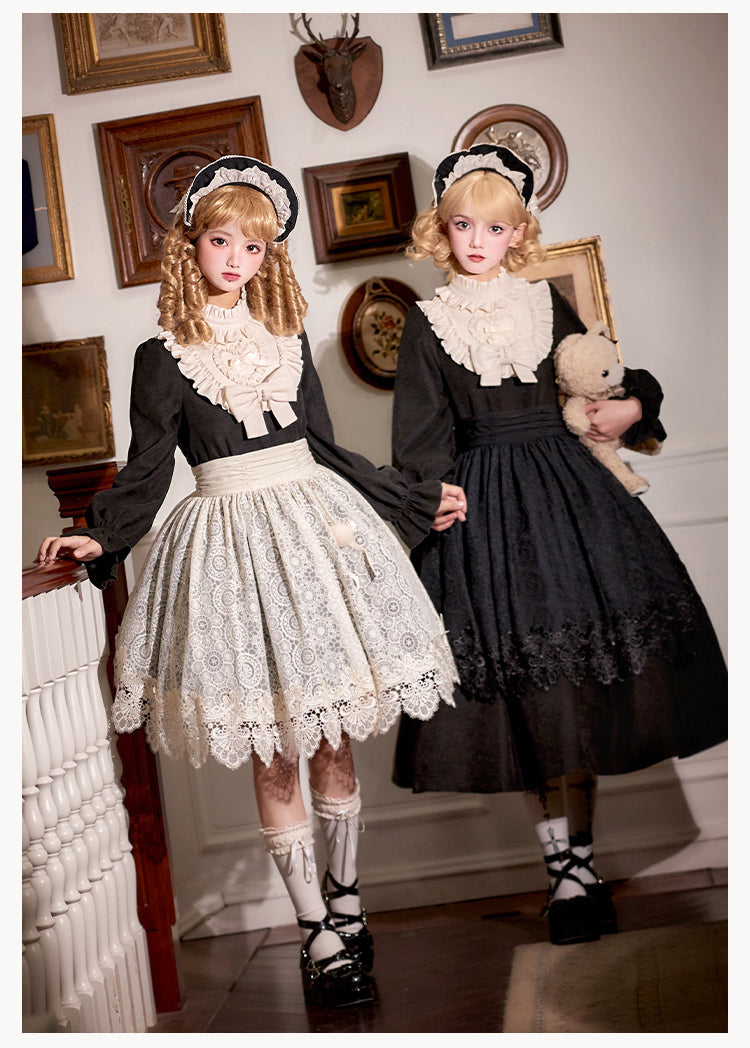 Doll-Style Lolita Lace Apron Twin Dress WIT0281
