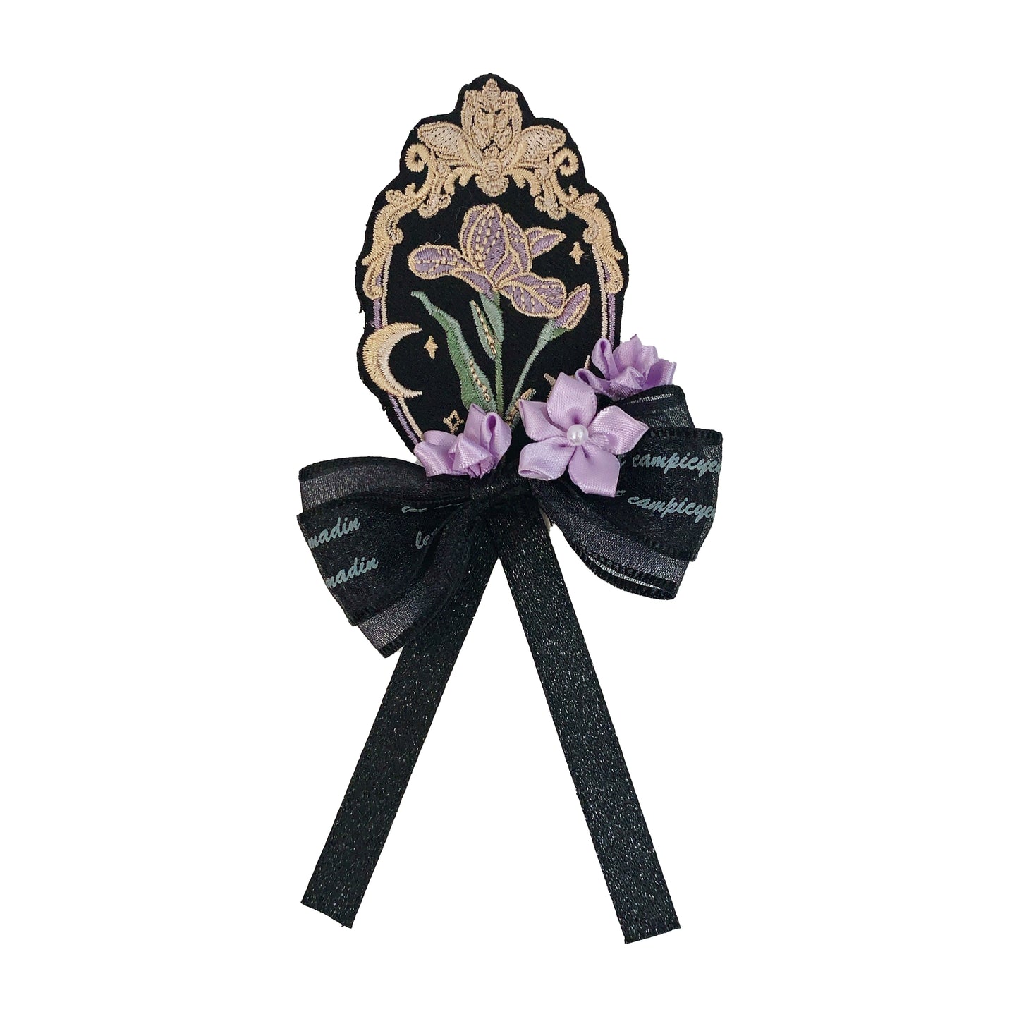 Gray, Purple, and Black Dress with Embroidered Mesh Overskirt Dress HUT0131