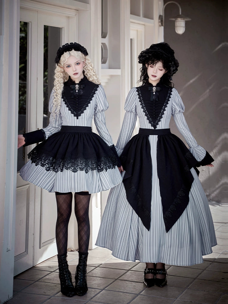Gothic Nun Long and Short Apron Twin Dress WIT0280