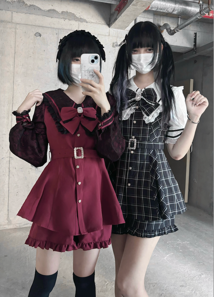 Waist Belt Checkered Dress MIL0006