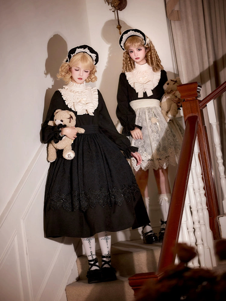 Doll-Style Lolita Lace Apron Twin Dress WIT0281