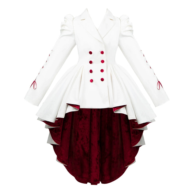 White Red Velvet Princess Dress WIT0275