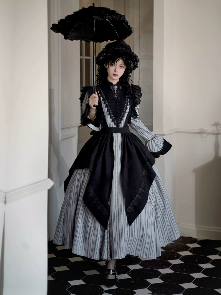 Gothic Nun Long and Short Apron Twin Dress WIT0280