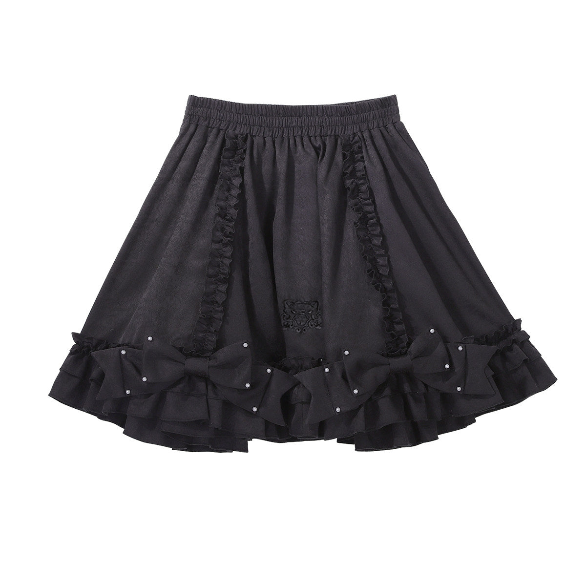 Black White Ruffled Lolita Vest Skirt Set YOU0269