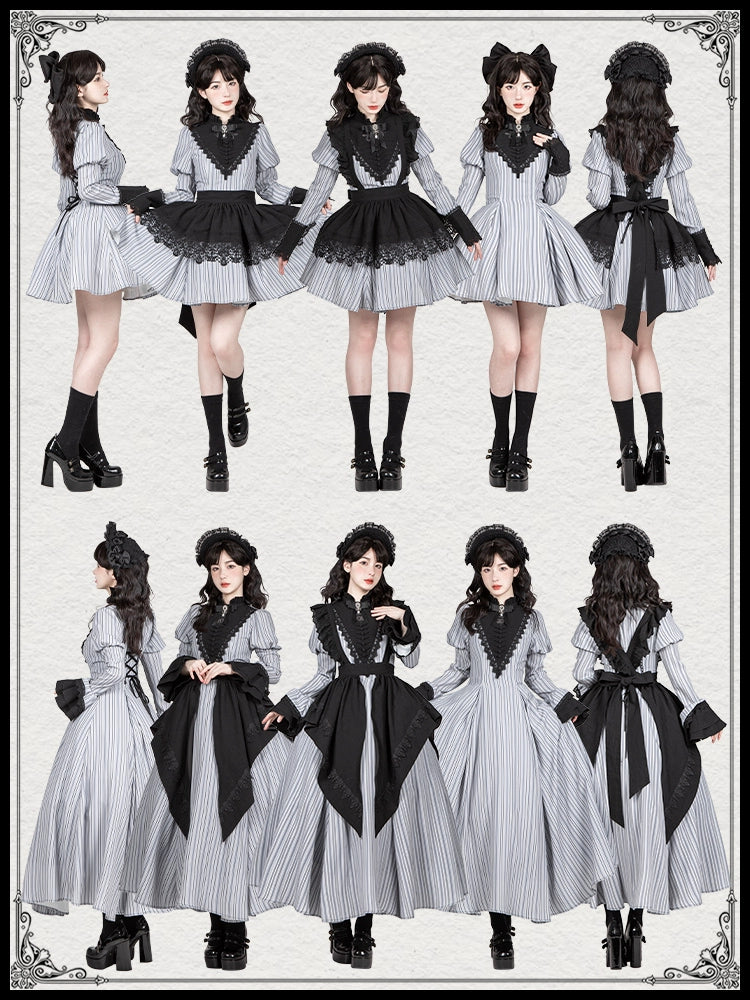 Gothic Nun Long and Short Apron Twin Dress WIT0280