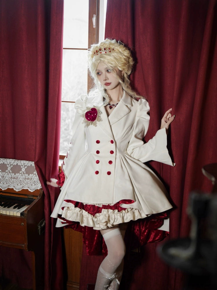 White Red Velvet Princess Dress WIT0275