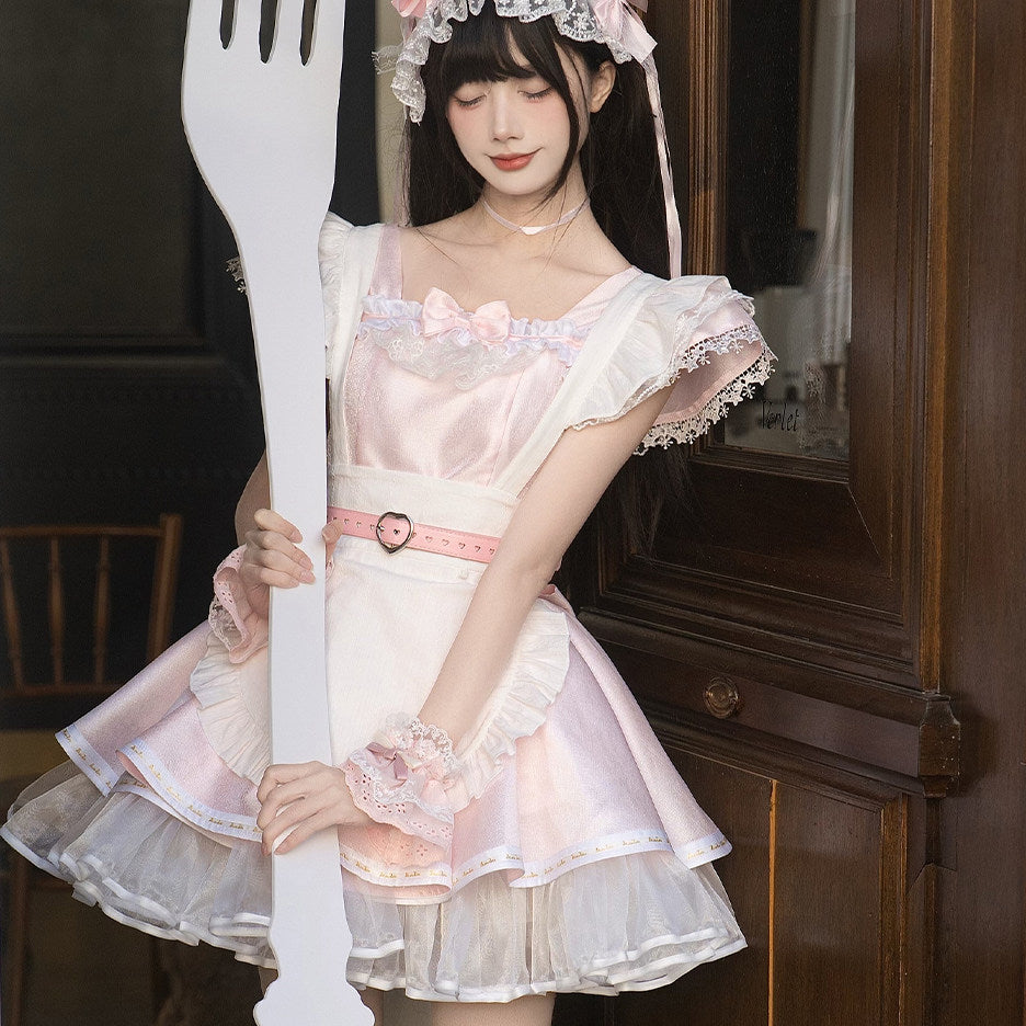 Doll Angel Pink Ruffle Apron Dress LAL0181