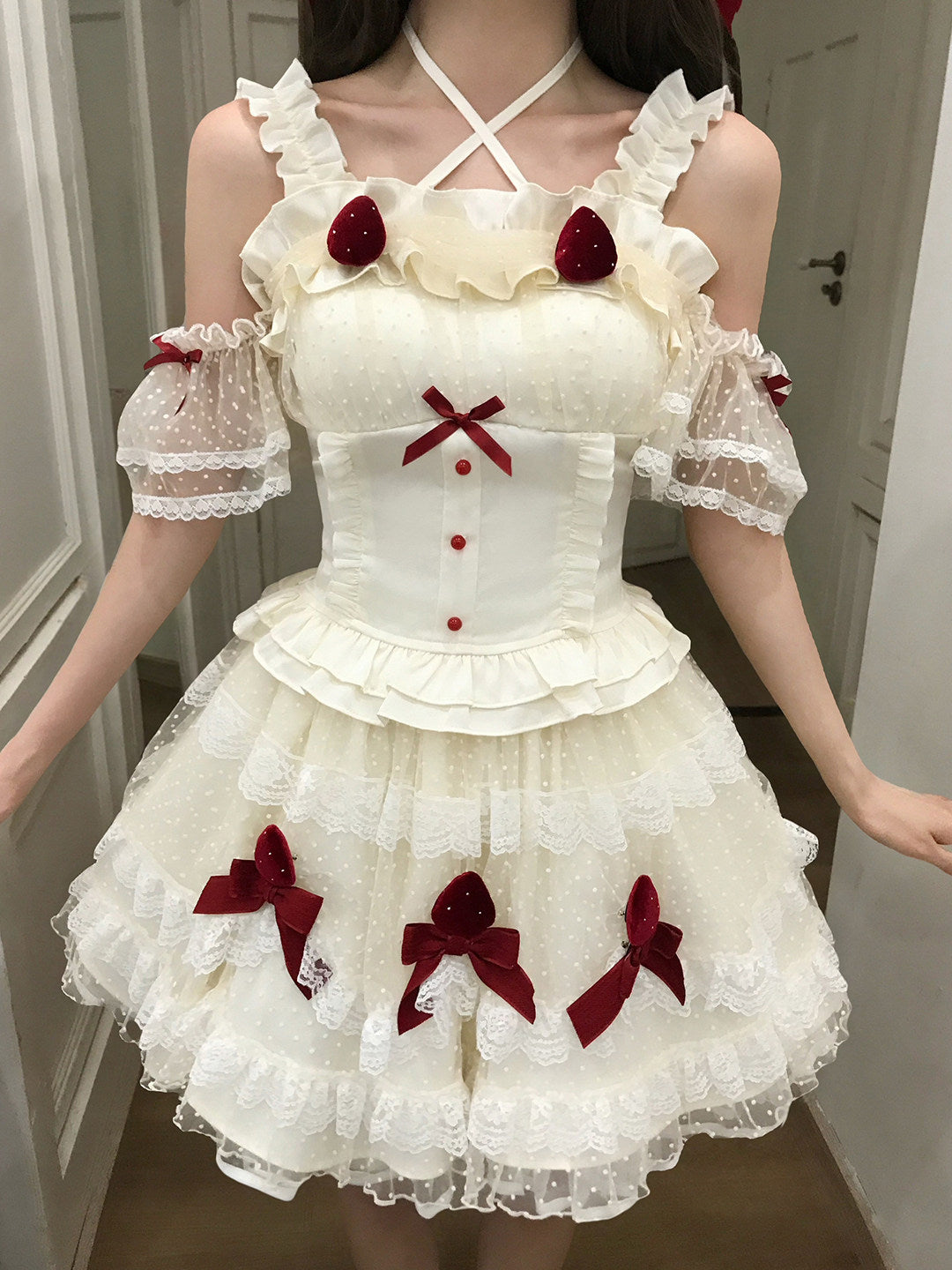 Ruffle Bow Camisole And Skirt Set LAL0198