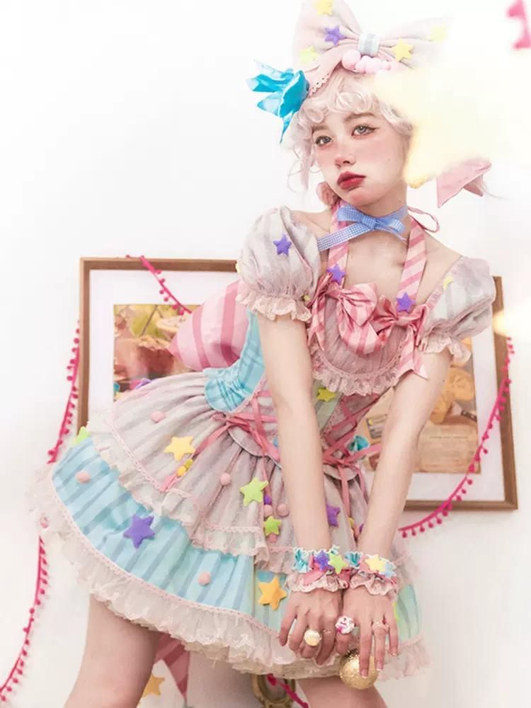 Rainbow Fluffy Dress & Headband SAK0017