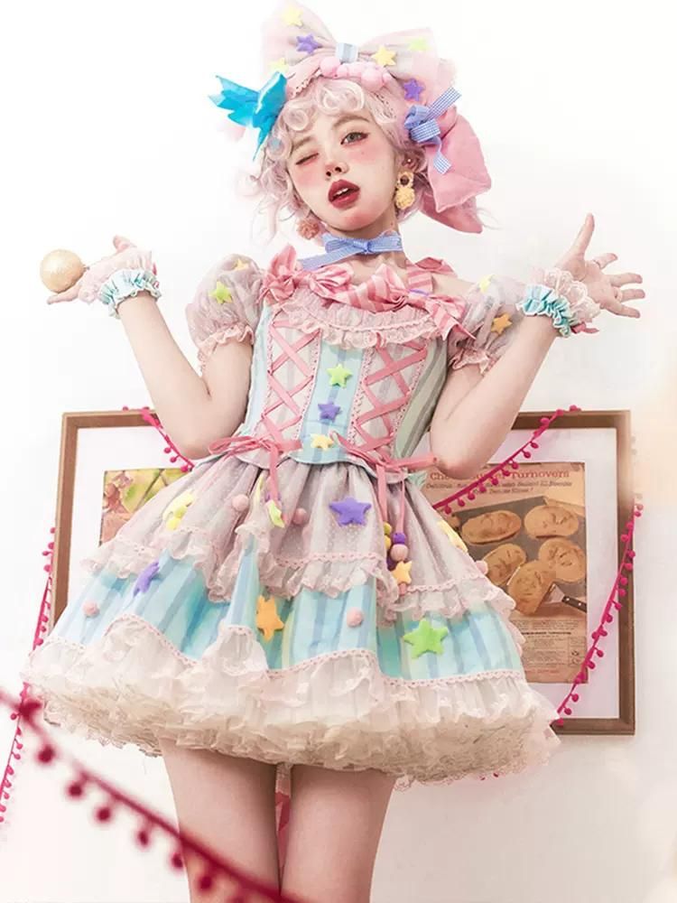 Rainbow Fluffy Dress & Headband SAK0017