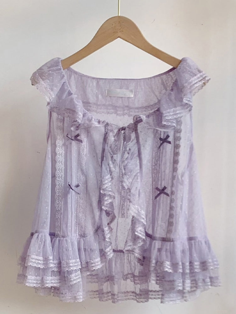 Frill Lace Vest WIT0109