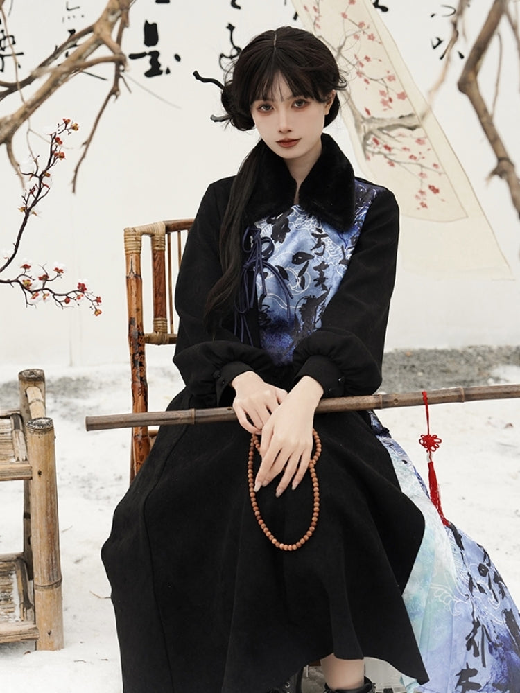 Chinese-Style Print A-Line Two-Piece Set WIT0198