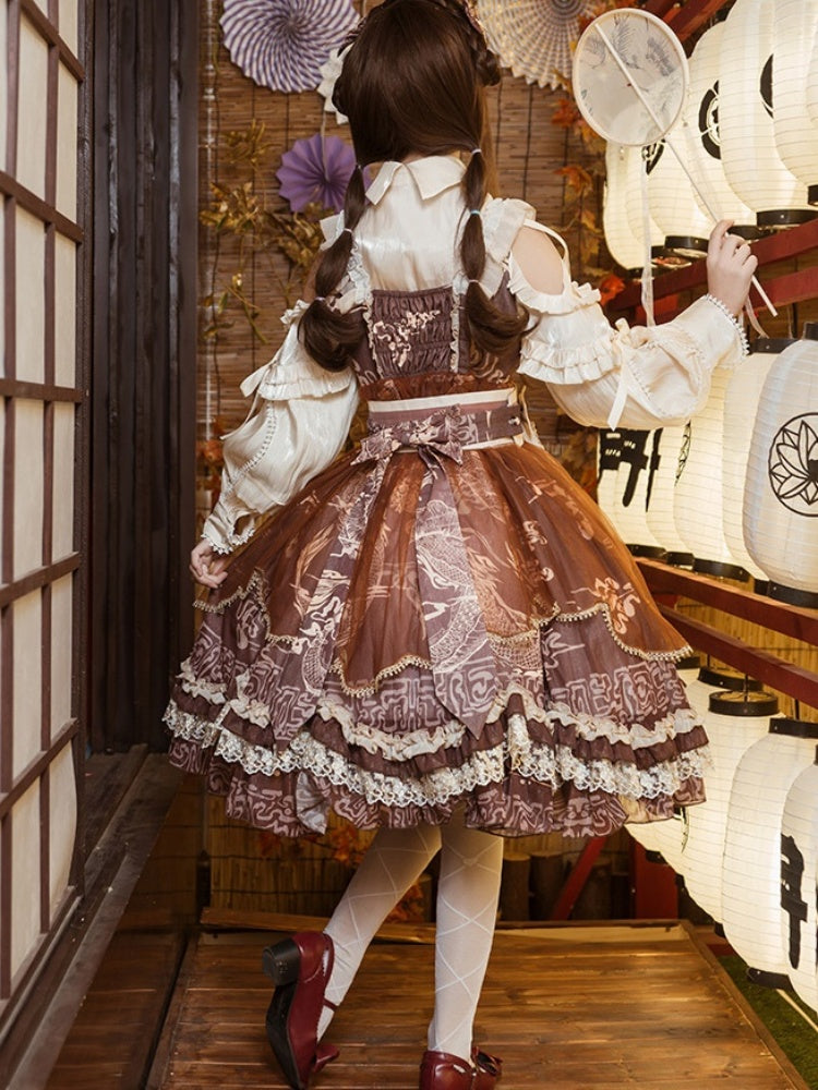 Open Shoulder Chinese Style Cake Dress CAT0010