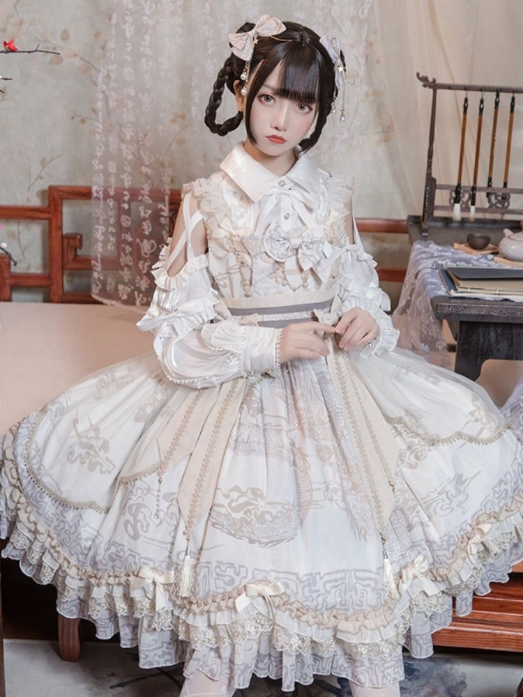 Open Shoulder Chinese Style Cake Dress CAT0010