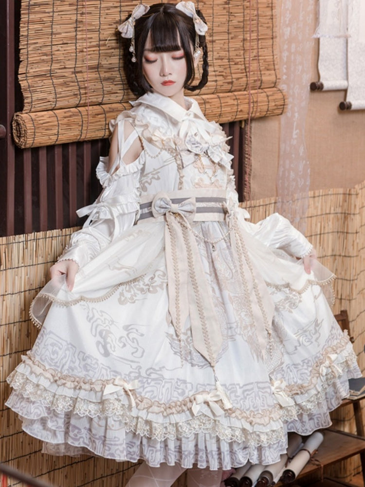 Open Shoulder Chinese Style Cake Dress CAT0010