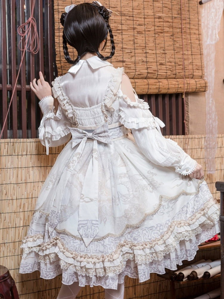 Open Shoulder Chinese Style Cake Dress CAT0010