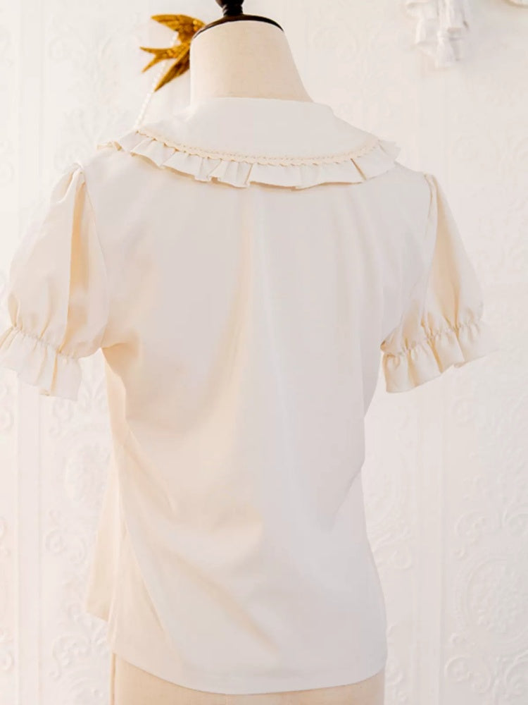 Frill Round Collar Short Sleeve Shirt CAT0012