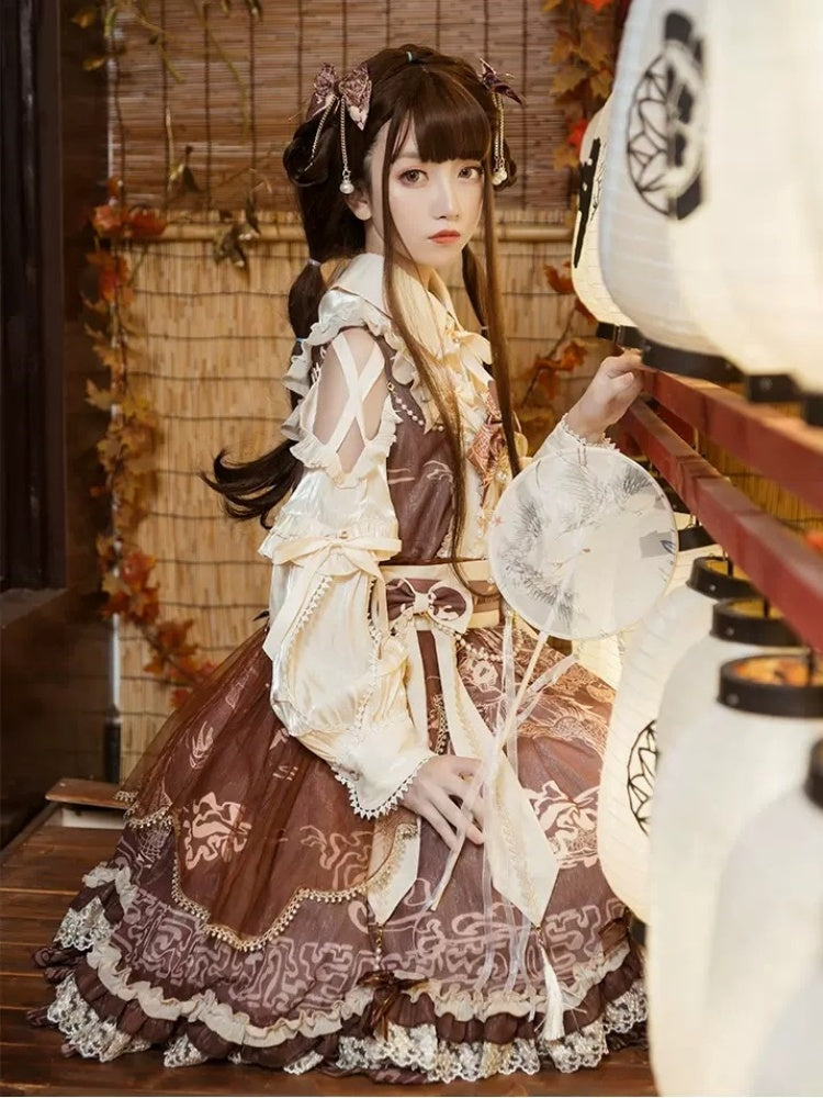 Open Shoulder Chinese Style Cake Dress CAT0010