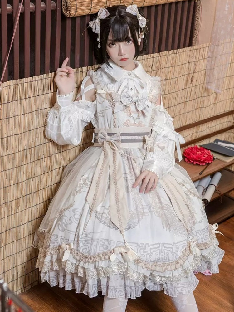 Open Shoulder Chinese Style Cake Dress CAT0010