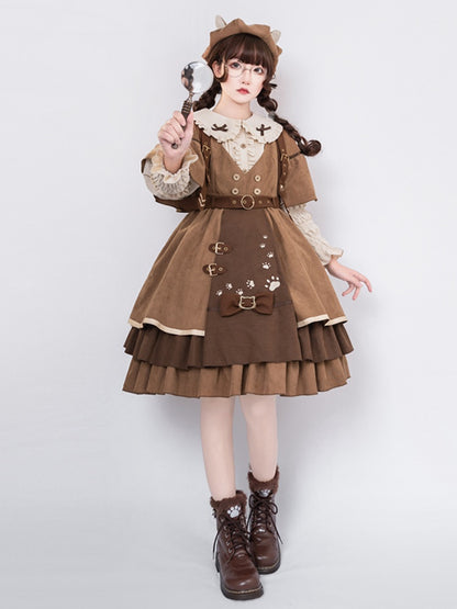 Detective Style Brown Lolita Dress CHE0015