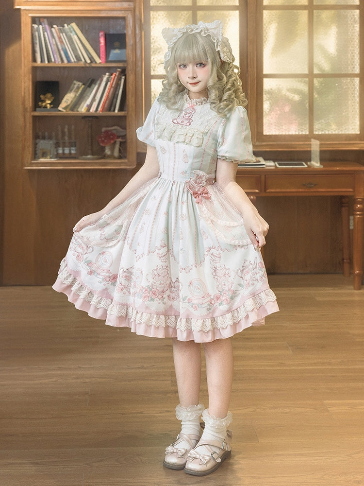 Flower Tea Print Lolita Dress WIT0071